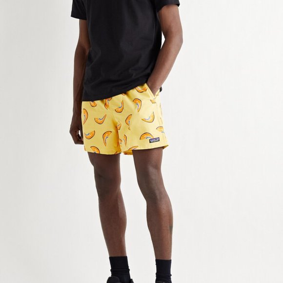 Patagonia Other - PATAGONIA Men's Sz L Baggies Swim Shorts Trunks Suit Surf Yellow Melons Logo